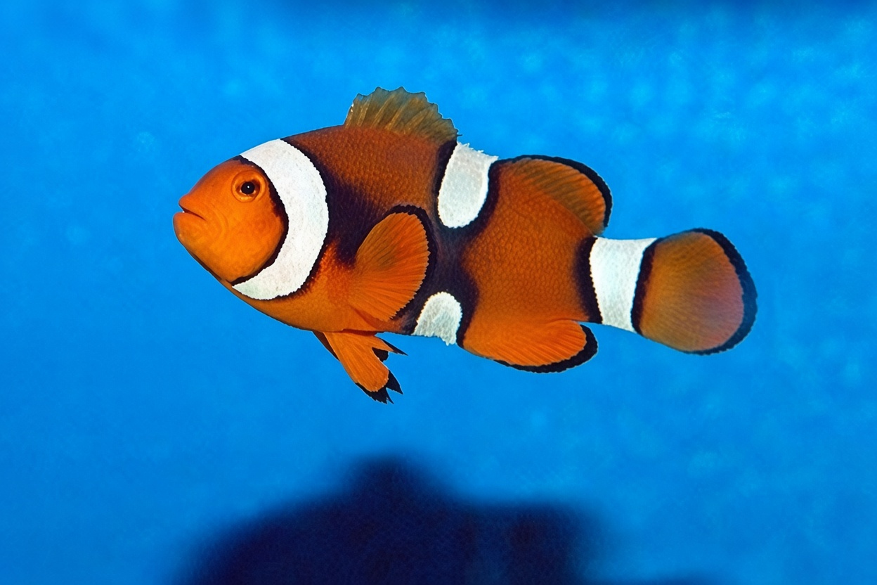 Marine clownfish in an aquarium